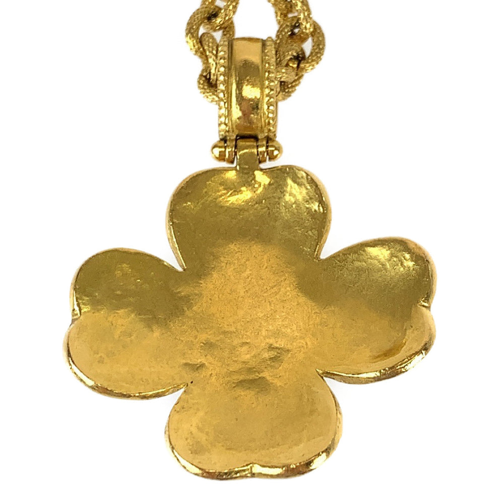 CHANEL Necklace plating Gold Wine Red Necklace Pendant Gripoa COCO Mark Stone Women Used Authentic