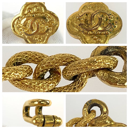 CHANEL Necklace plating Gold Wine Red Necklace Pendant Gripoa COCO Mark Stone Women Used Authentic
