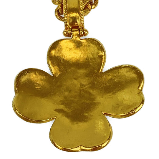 CHANEL Necklace plating Gold black Necklace Pendant Gripoa Natural Stone COCO Mark Women Used Authentic