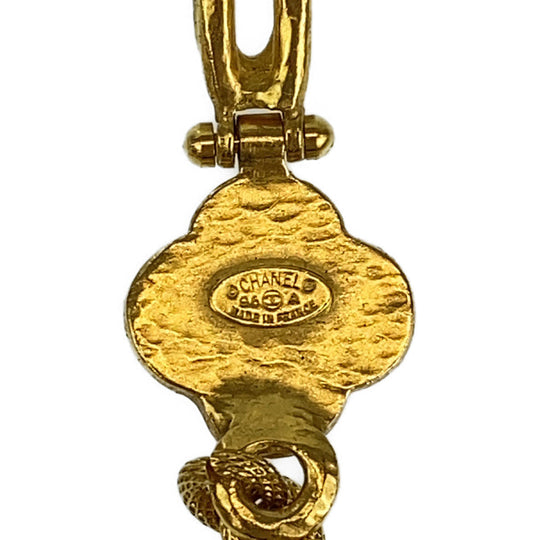 CHANEL Necklace plating Gold black Necklace Pendant Gripoa Natural Stone COCO Mark Women Used Authentic