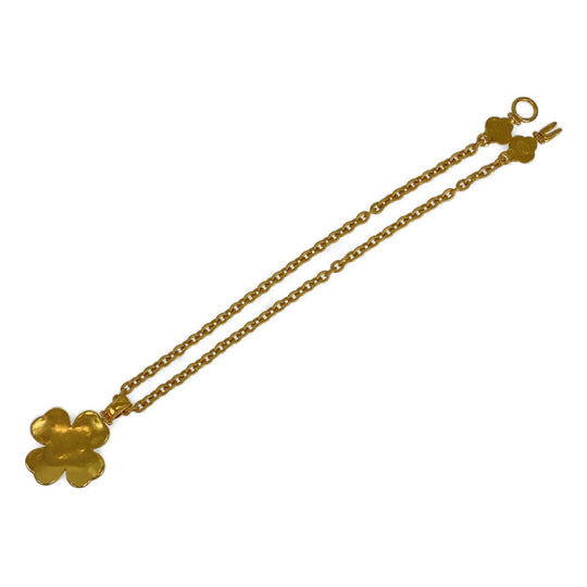 CHANEL Necklace plating Gold black Necklace Pendant Gripoa Natural Stone COCO Mark Women Used Authentic
