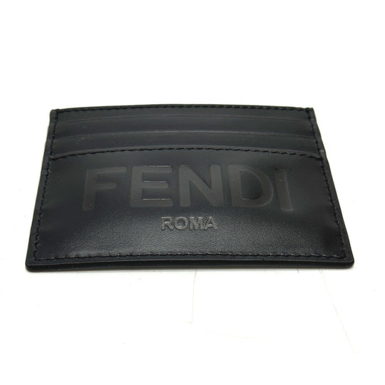 FENDI Card Case 7M0164 leather black logo mens Used Authentic
