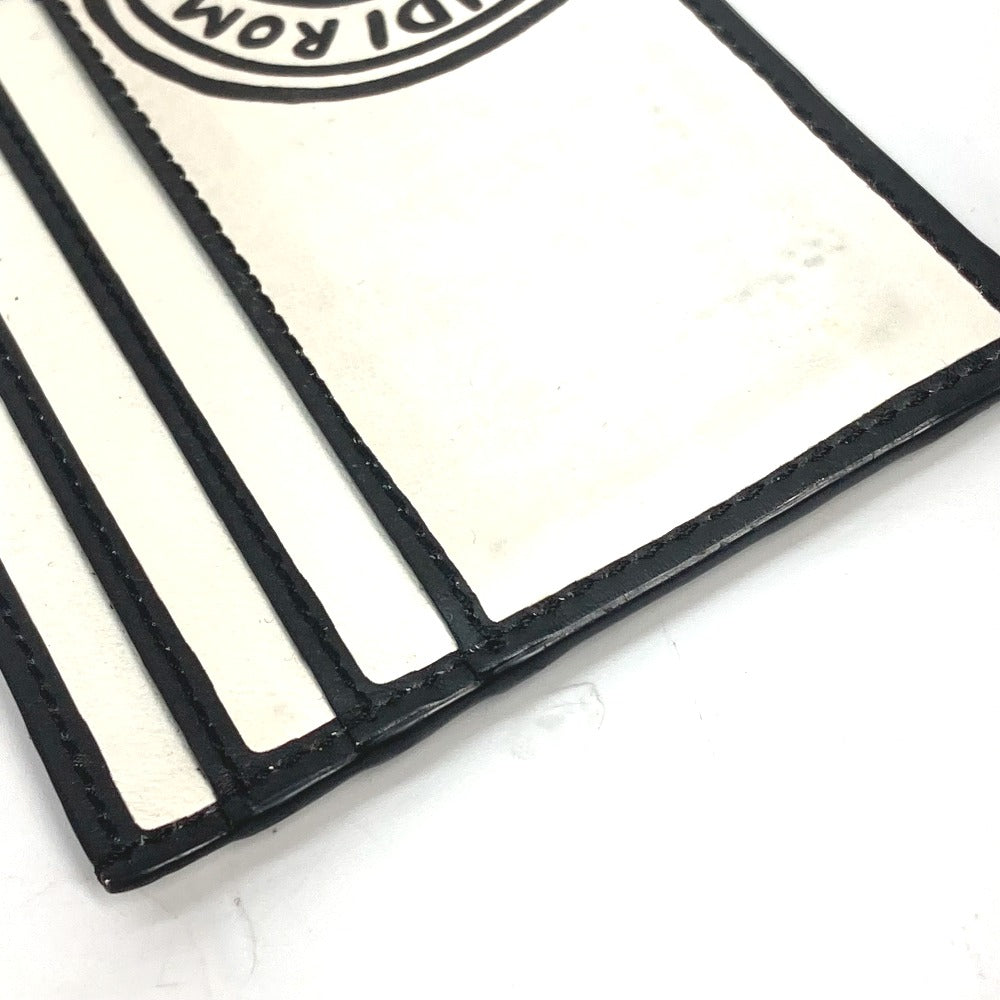 FENDI Card Case 7M0164 leather white Joshua Vides Collaboration logo mens Used Authentic