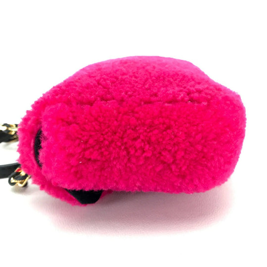 FENDI Shoulder Bag 8M0315 Mouton Fusha pink Mini baguette Women Used Authentic