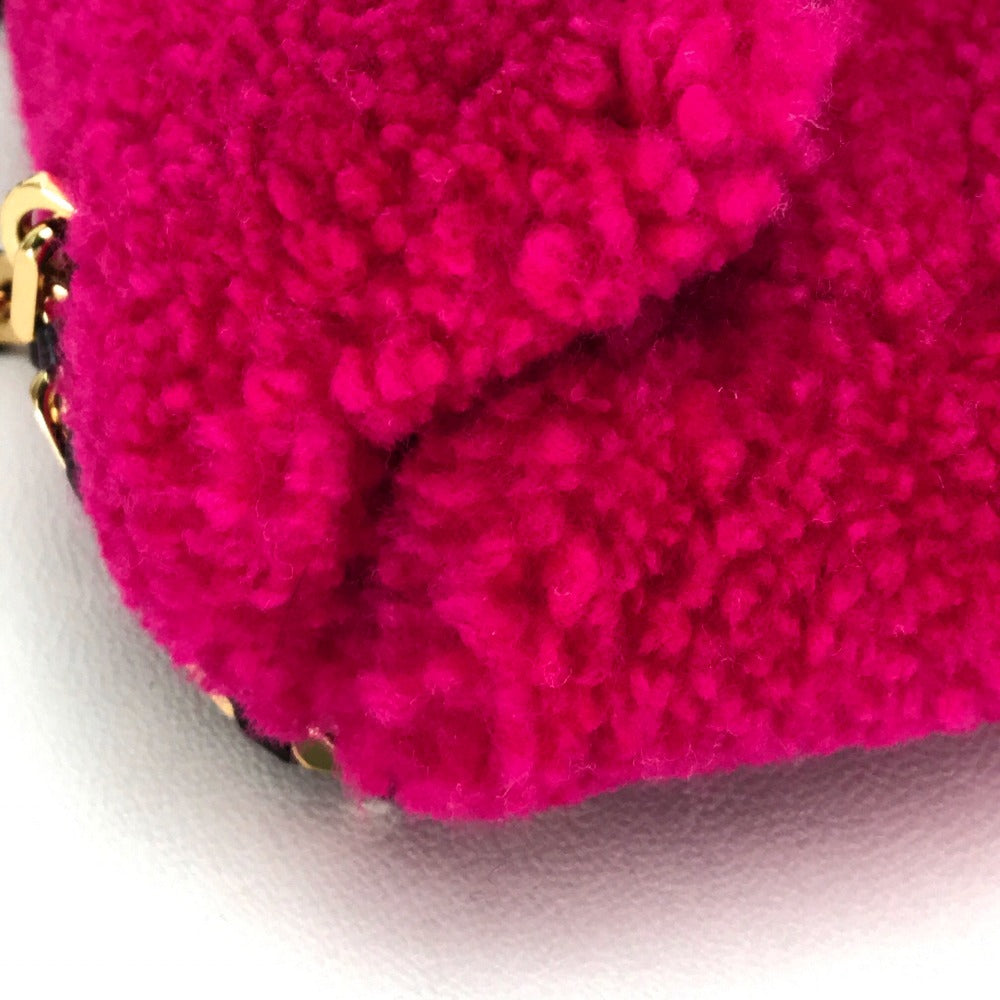FENDI Shoulder Bag 8M0315 Mouton Fusha pink Mini baguette Women Used Authentic