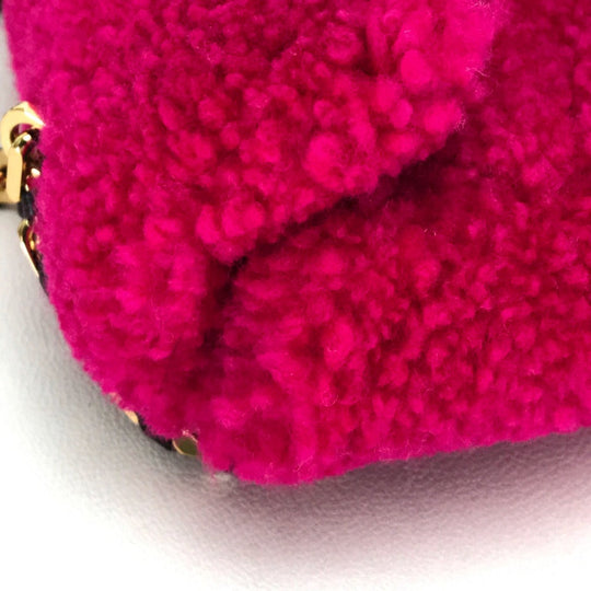 FENDI Shoulder Bag 8M0315 Mouton Fusha pink Mini baguette Women Used Authentic