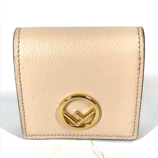 FENDI Coin case 8M0459 leather beige F's Women Used Authentic