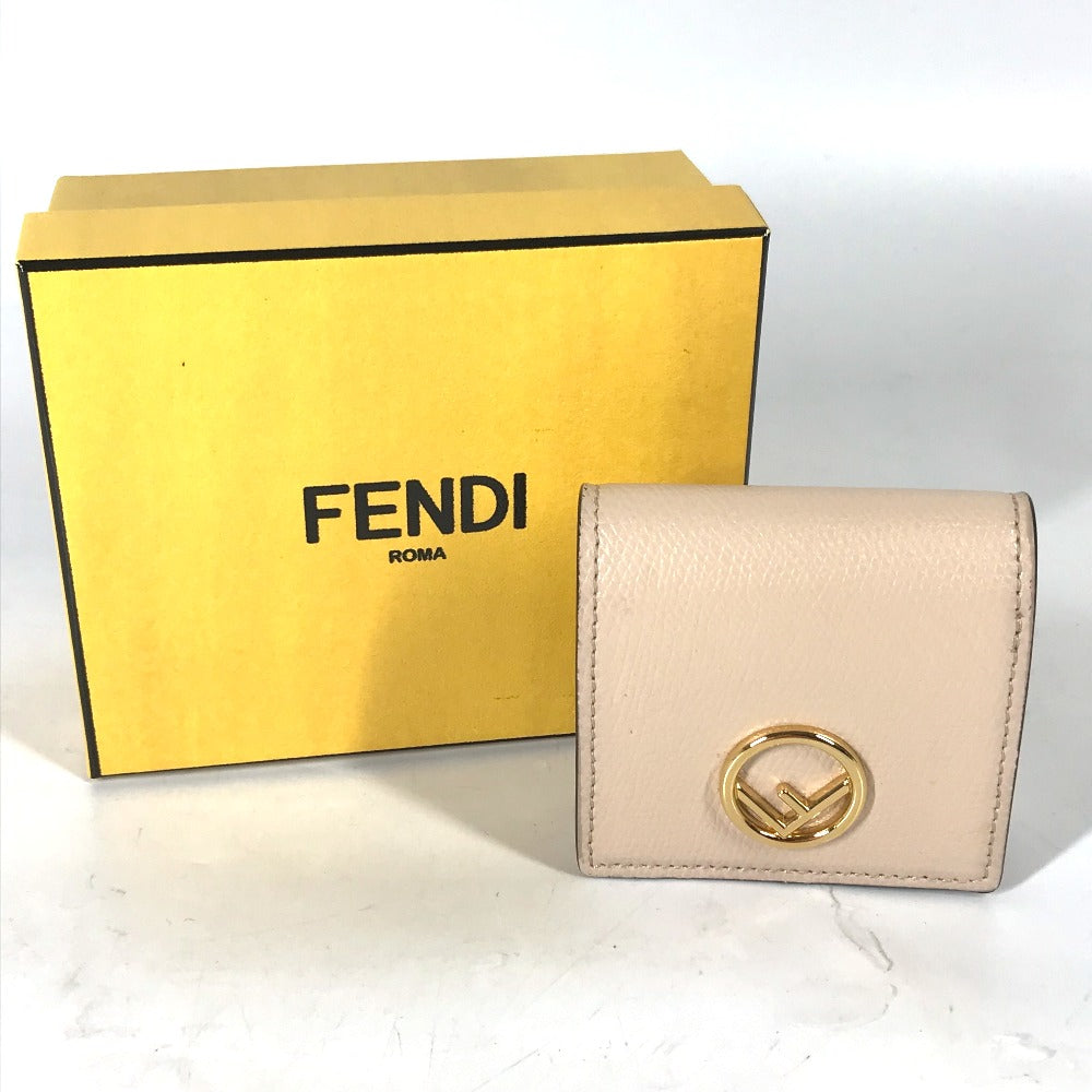 FENDI Coin case 8M0459 leather beige F's Women Used Authentic