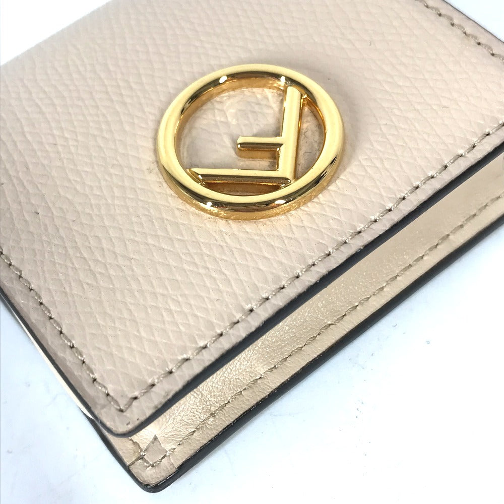 FENDI Coin case 8M0459 leather beige F's Women Used Authentic