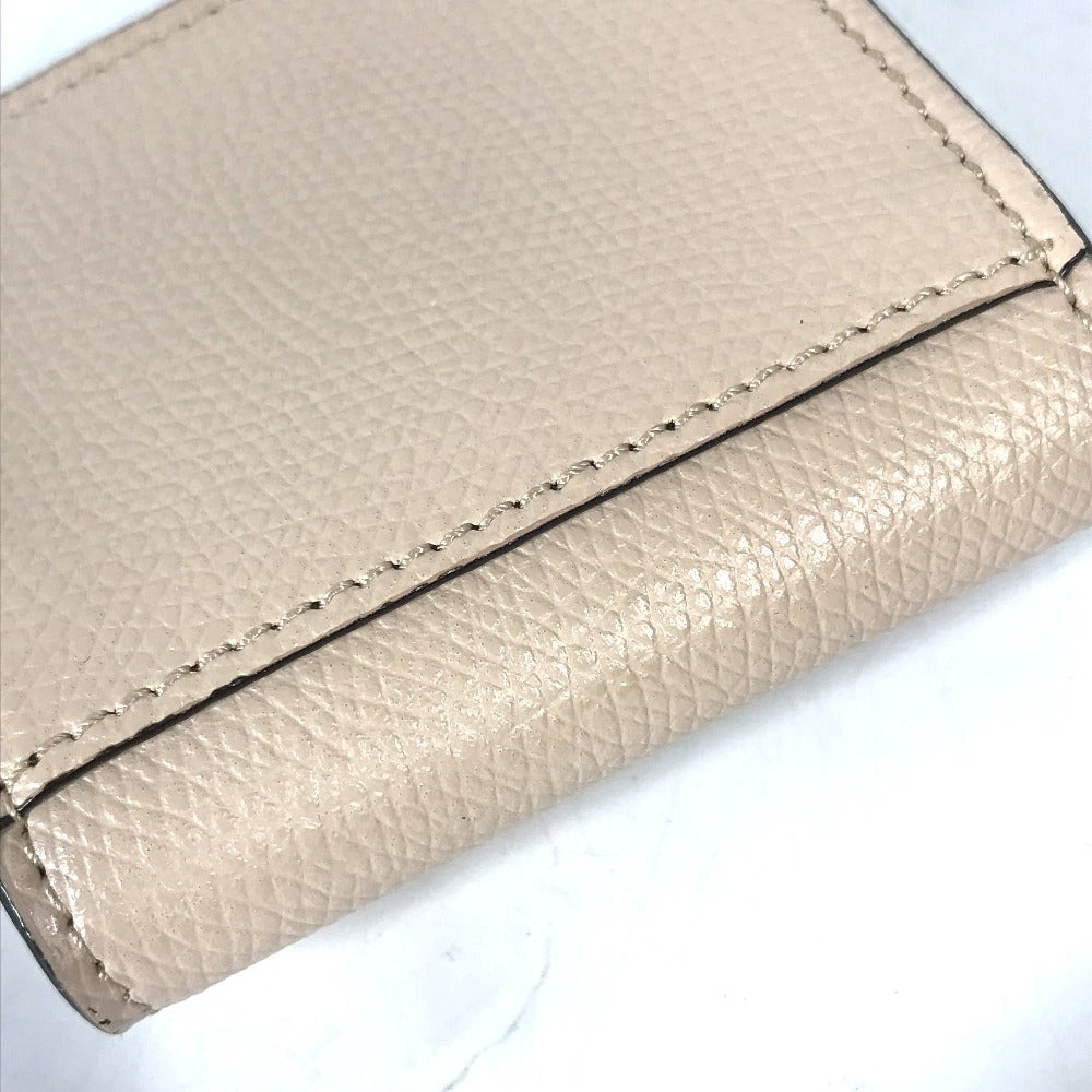 FENDI Coin case 8M0459 leather beige F's Women Used Authentic