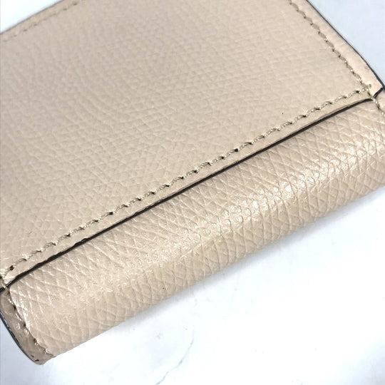 FENDI Coin case 8M0459 leather beige F's Women Used Authentic