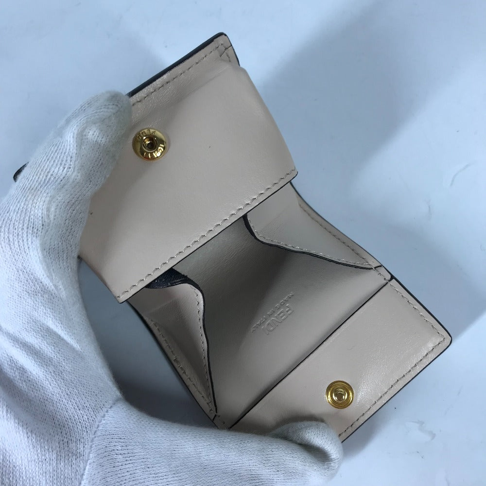 FENDI Coin case 8M0459 leather beige F's Women Used Authentic
