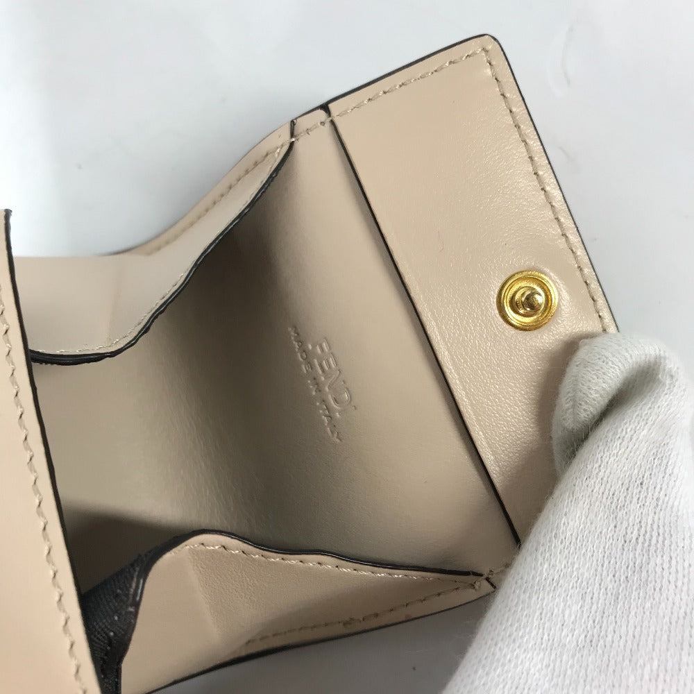 FENDI Coin case 8M0459 leather beige F's Women Used Authentic