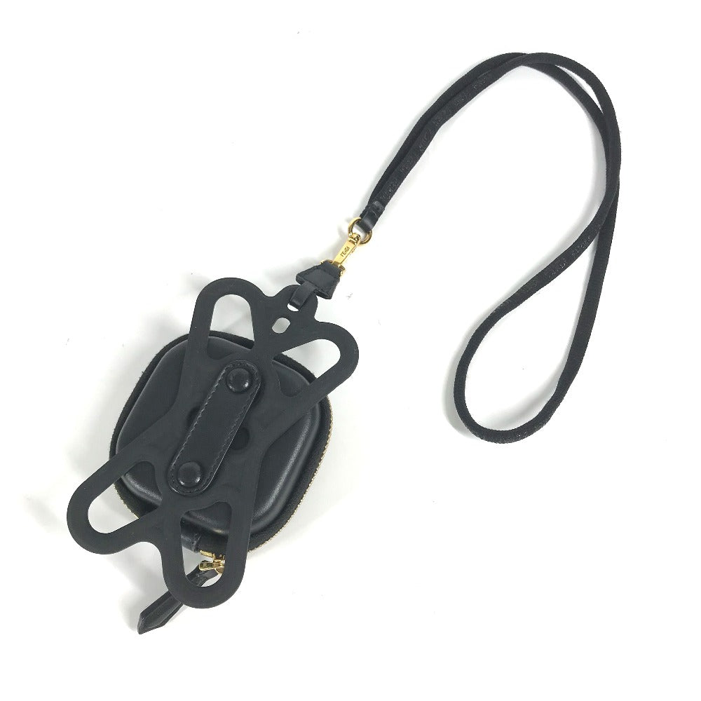 FENDI strap Rubber, Leather black Mesh strap included logo smartphone pouch case mens Used Authentic