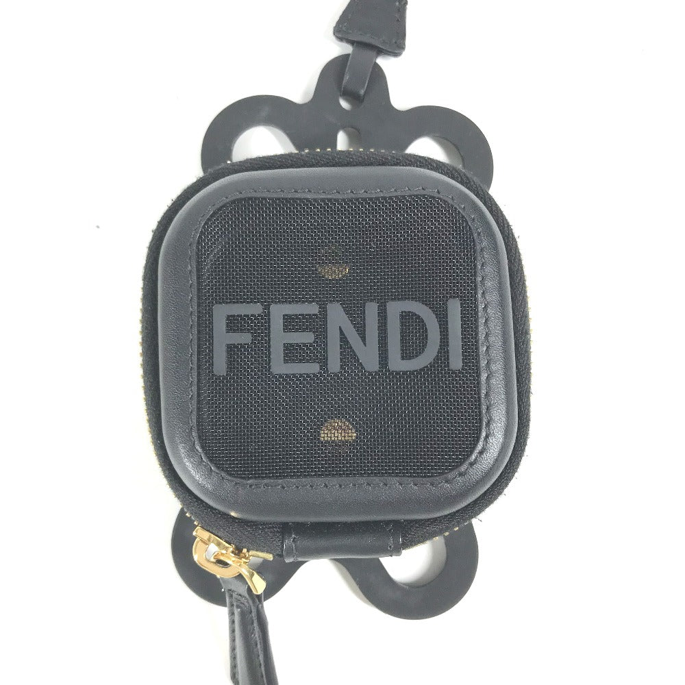 FENDI strap Rubber, Leather black Mesh strap included logo smartphone pouch case mens Used Authentic
