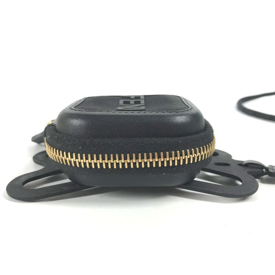 FENDI strap Rubber, Leather black Mesh strap included logo smartphone pouch case mens Used Authentic