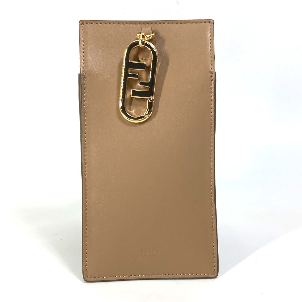 FENDI Pouch 7AS047 Fur, Leather beige Smartphone case phone pouch Women Used Authentic