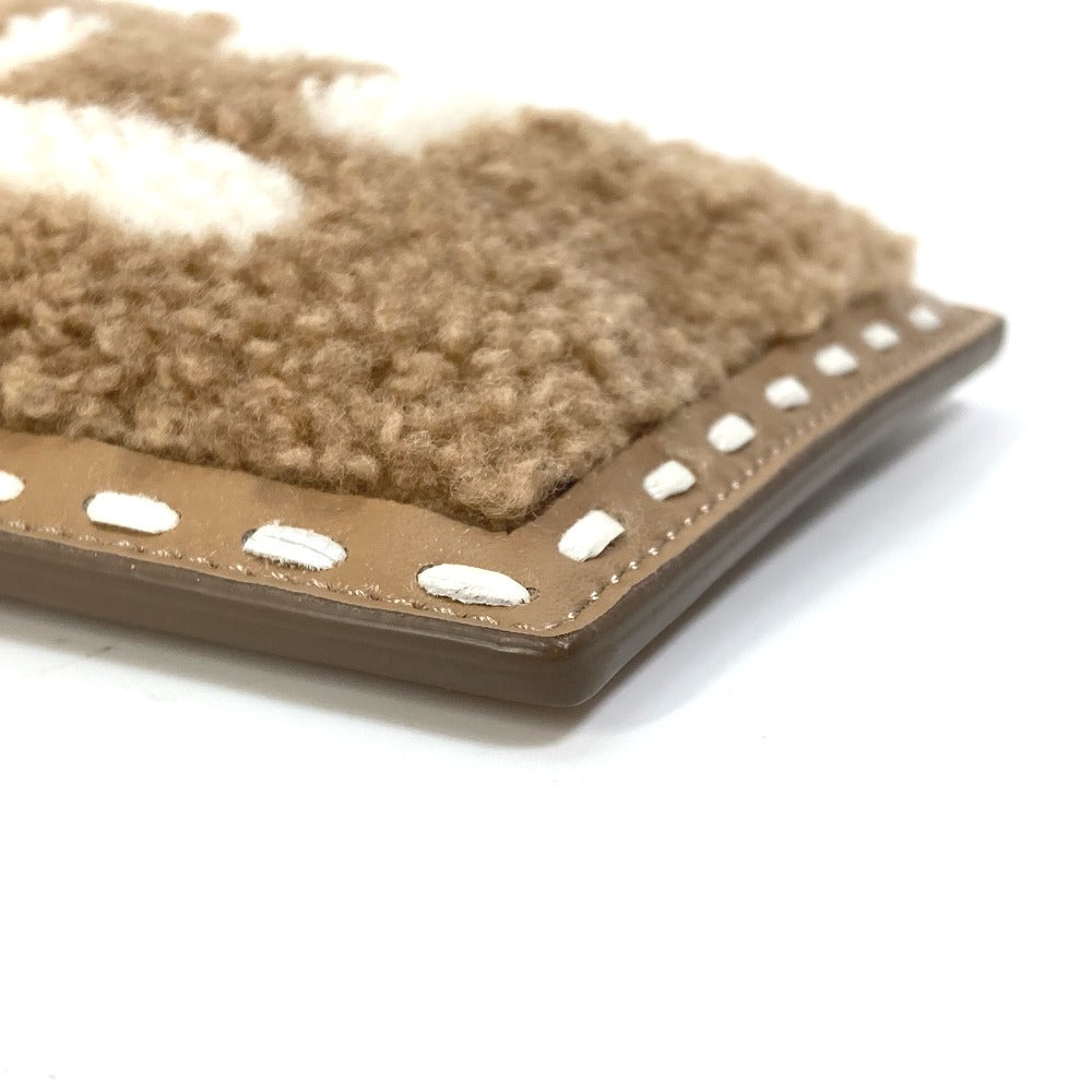 FENDI Pouch 7AS047 Fur, Leather beige Smartphone case phone pouch Women Used Authentic