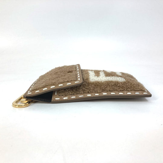 FENDI Pouch 7AS047 Fur, Leather beige Smartphone case phone pouch Women Used Authentic