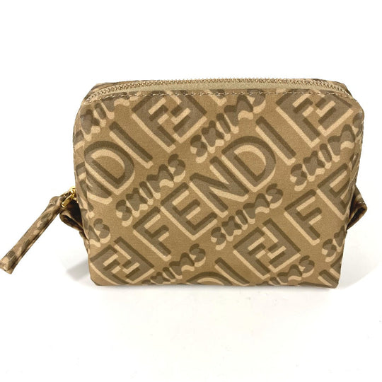 FENDI Pouch 8N0179 Nylon beige SKIMS collaboration logo Women Used Authentic