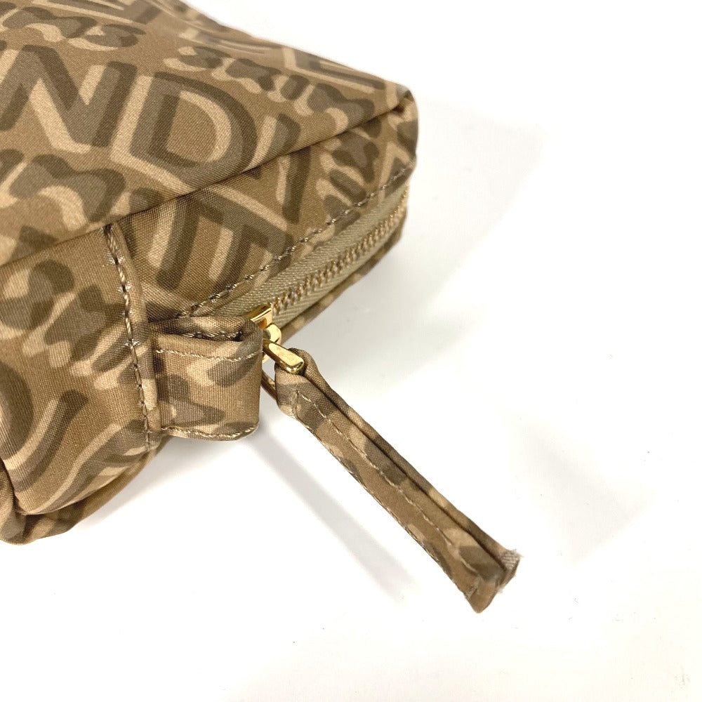 FENDI Pouch 8N0179 Nylon beige SKIMS collaboration logo Women Used Authentic
