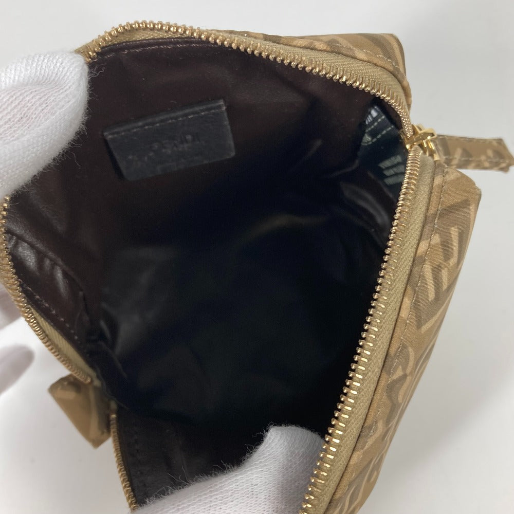 FENDI Pouch 8N0179 Nylon beige SKIMS collaboration logo Women Used Authentic