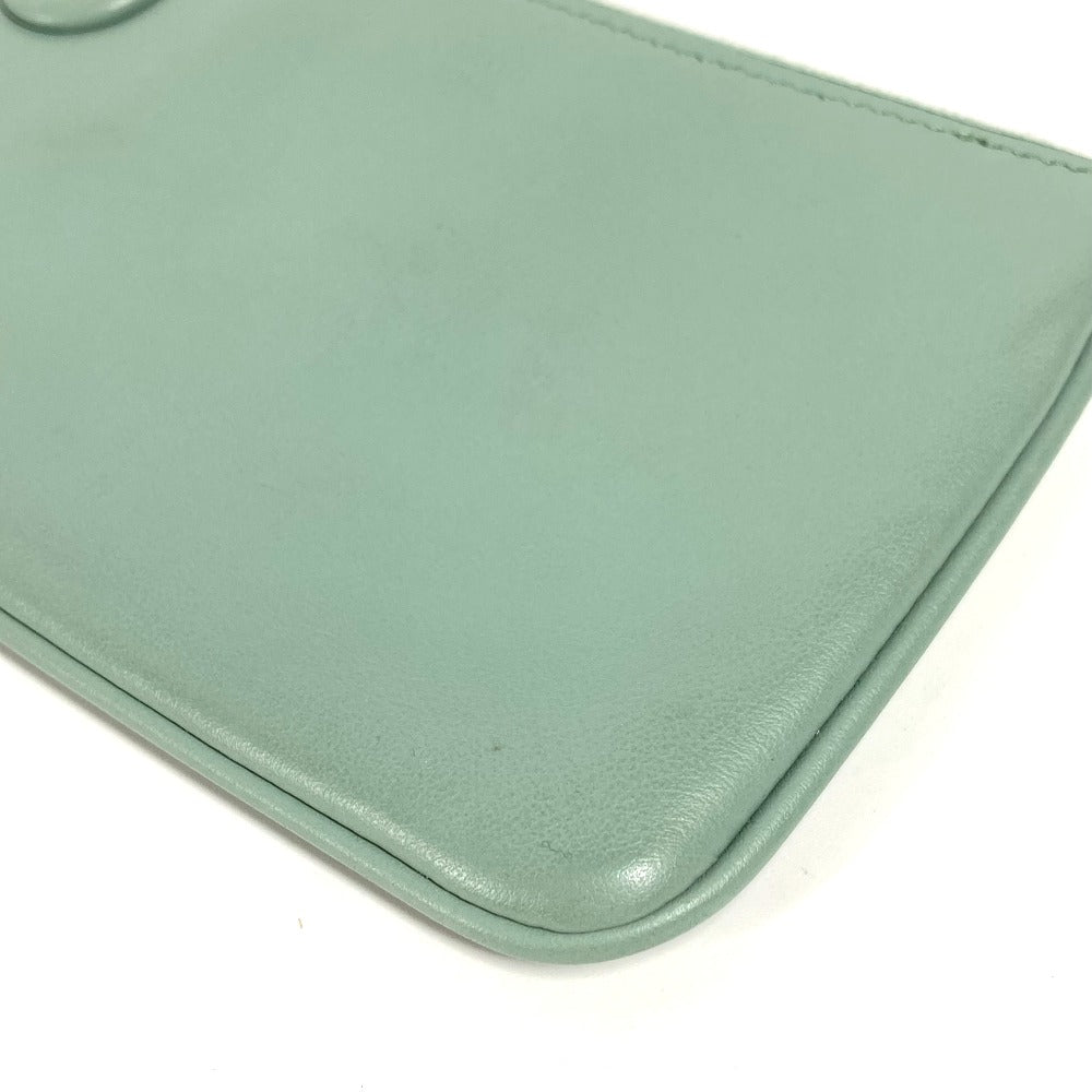 FENDI Pouch 8BS007 leather green Coin case Wallet Clutch Small Women Used Authentic