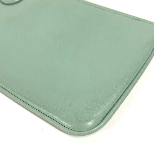 FENDI Pouch 8BS007 leather green Coin case Wallet Clutch Small Women Used Authentic