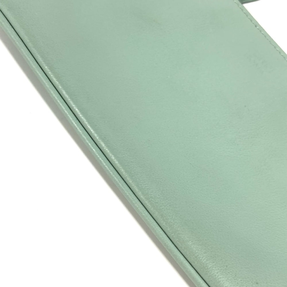 FENDI Pouch 8BS007 leather green Coin case Wallet Clutch Small Women Used Authentic