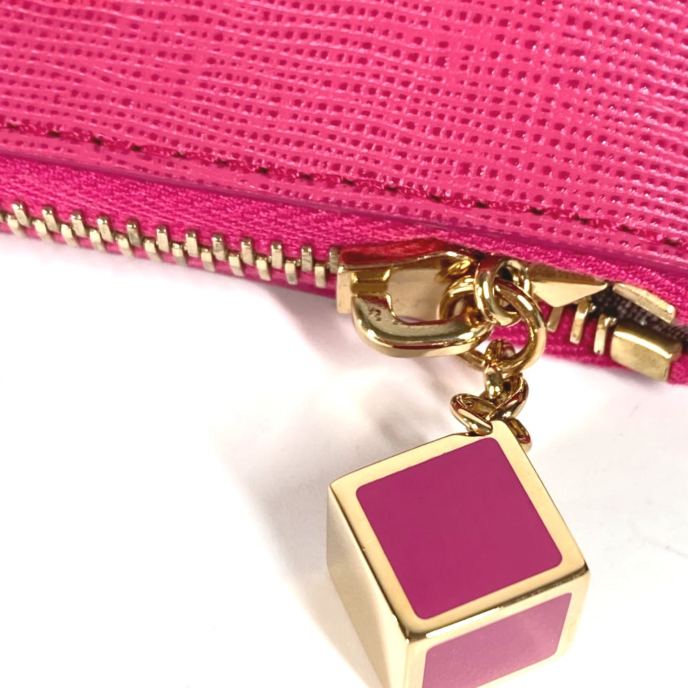 FENDI Pouch leather pink logo Women Used Authentic