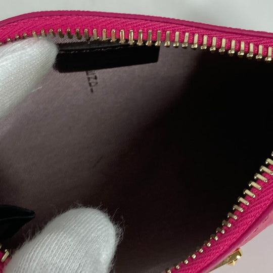 FENDI Pouch leather pink logo Women Used Authentic