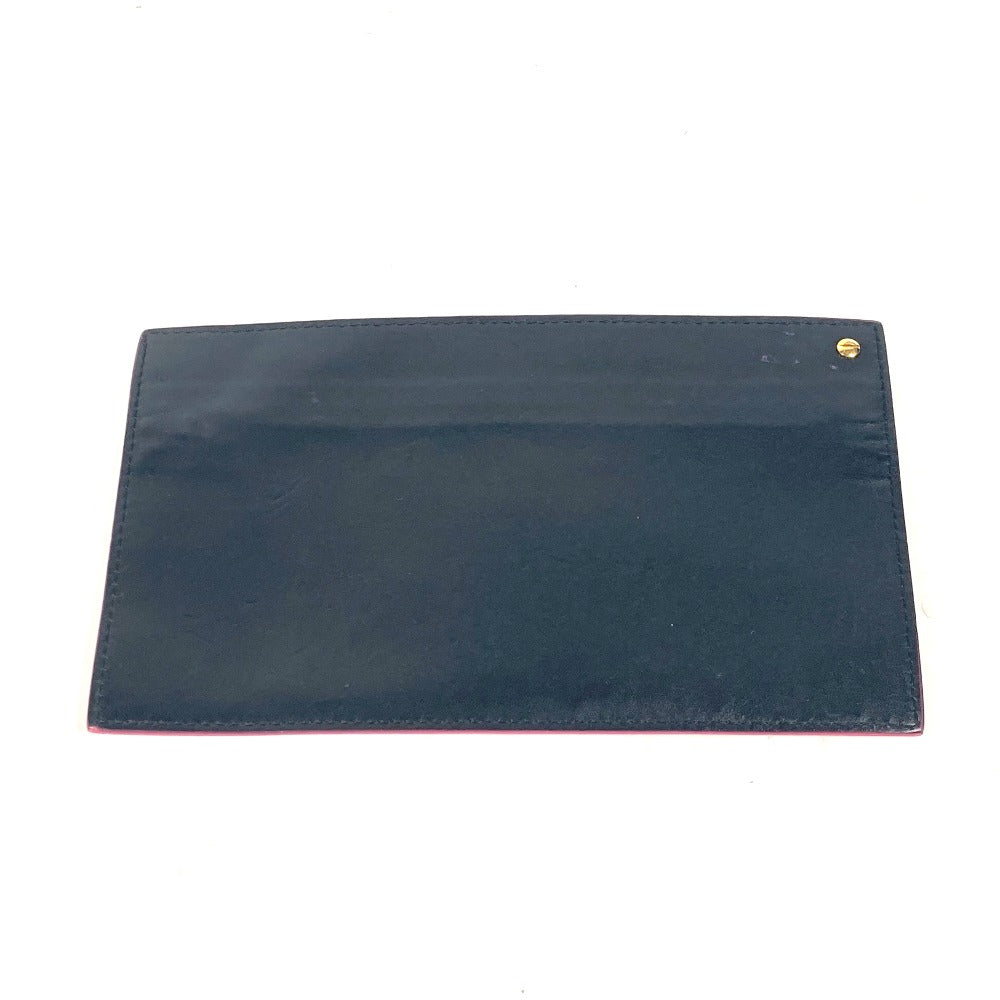 FENDI Pouch leather black By color Accessories Flat Women Used Authentic