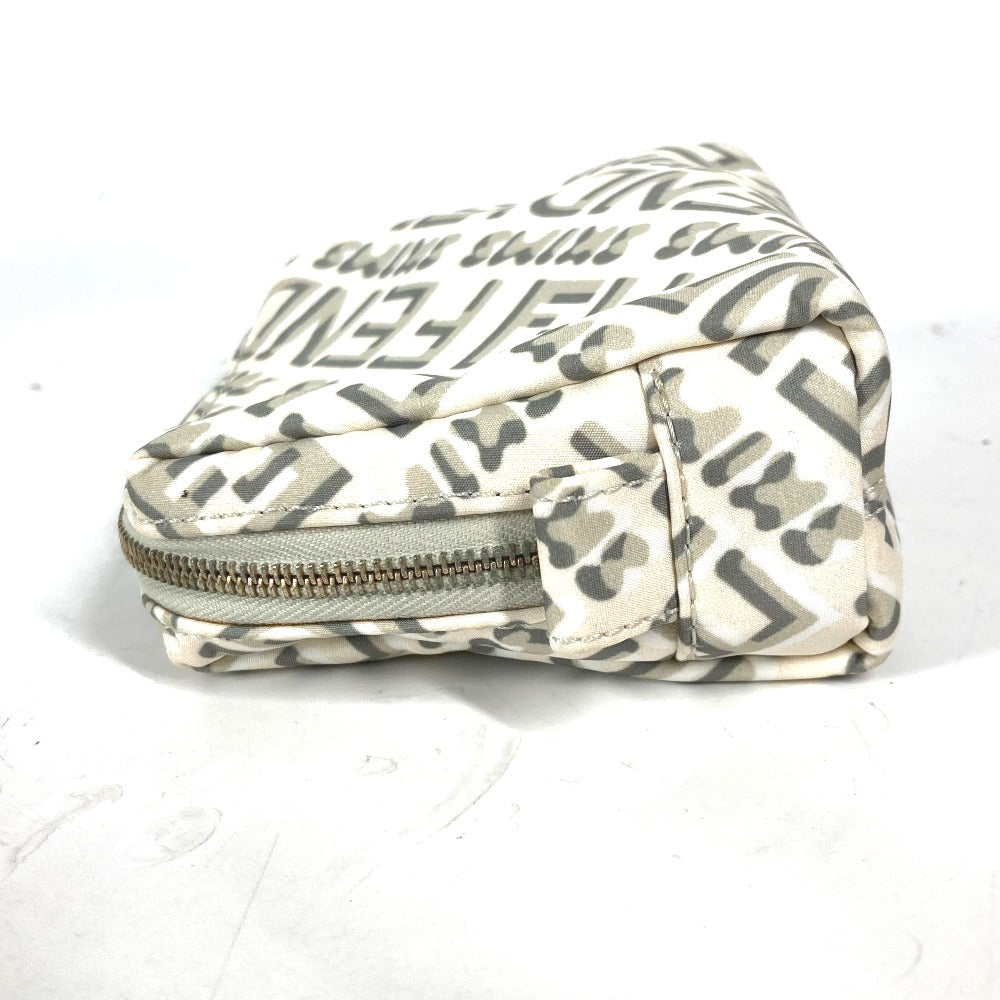 FENDI Pouch 8N0179 Nylon white SKIMS collaboration Skims logo Women Used Authentic
