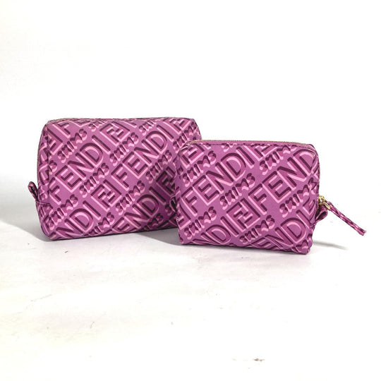 FENDI Pouch 8N0179 Nylon purple SKIMS collaboration logo Women Used Authentic