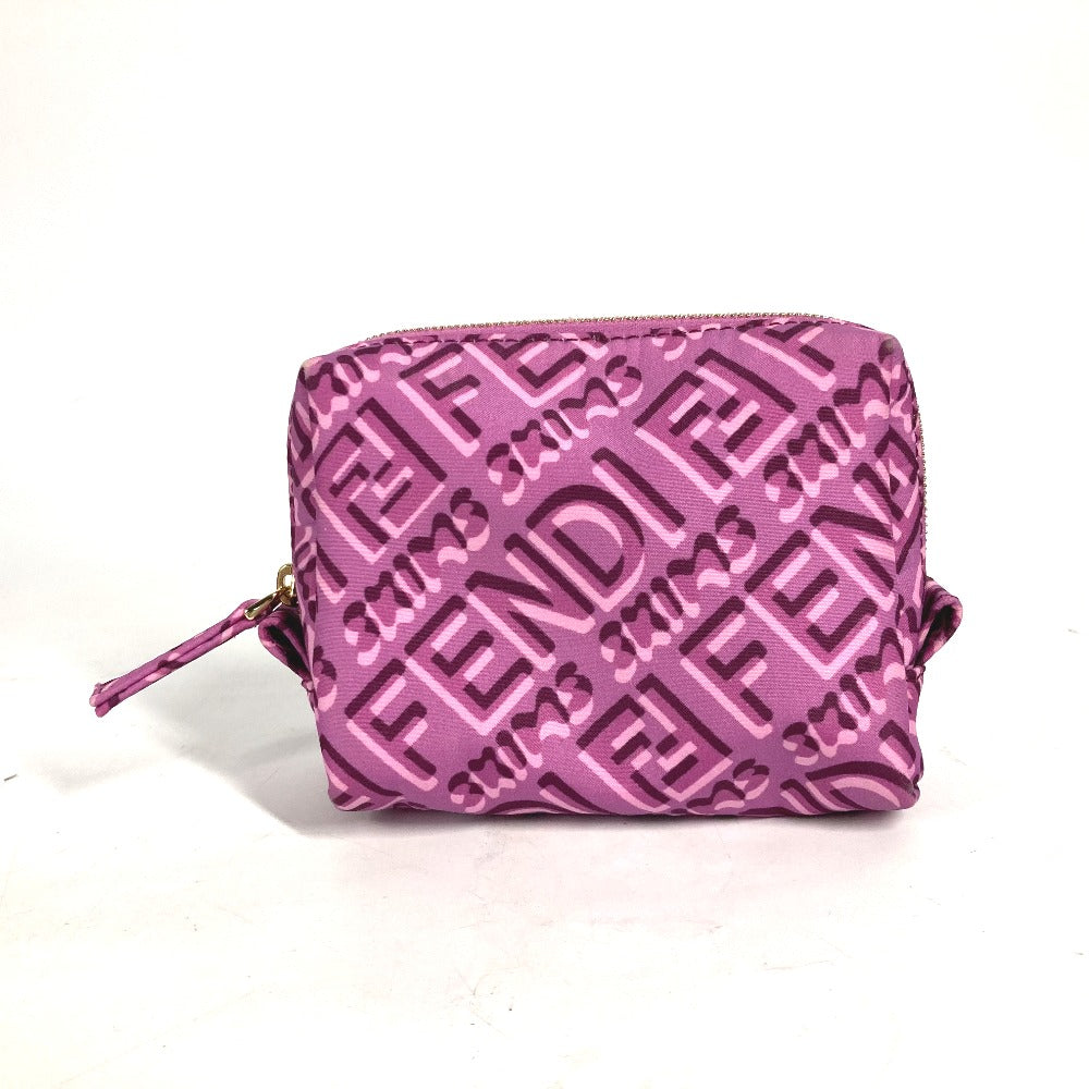FENDI Pouch 8N0179 Nylon purple SKIMS collaboration logo Women Used Authentic