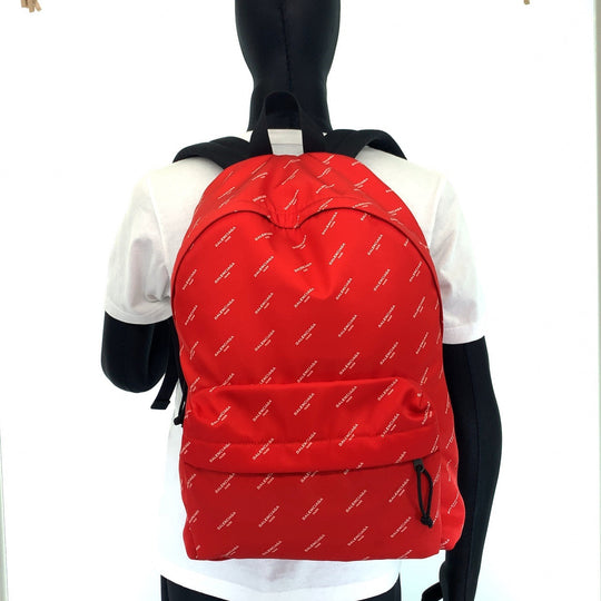 BALENCIAGA Backpack Nylon Red black Backpack Explorer mens Used Authentic