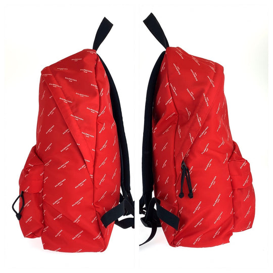 BALENCIAGA Backpack Nylon Red black Backpack Explorer mens Used Authentic