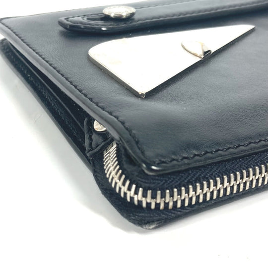 FENDI Clutch bag 7VA350 leather black Monster Bugs mens Used Authentic