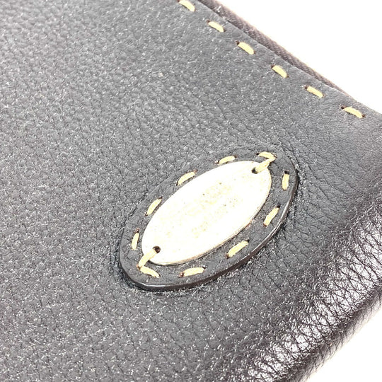 FENDI Clutch bag leather Dark brown bag pouch Celeria mens Used Authentic