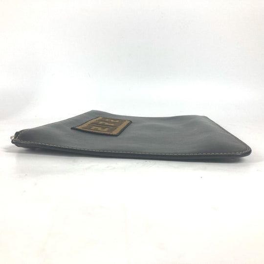 FENDI Clutch bag 7N0078 leather black Pouch Zucca logo mens Used Authentic