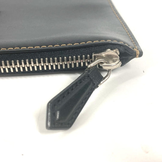 FENDI Clutch bag 7N0078 leather black Pouch Zucca logo mens Used Authentic