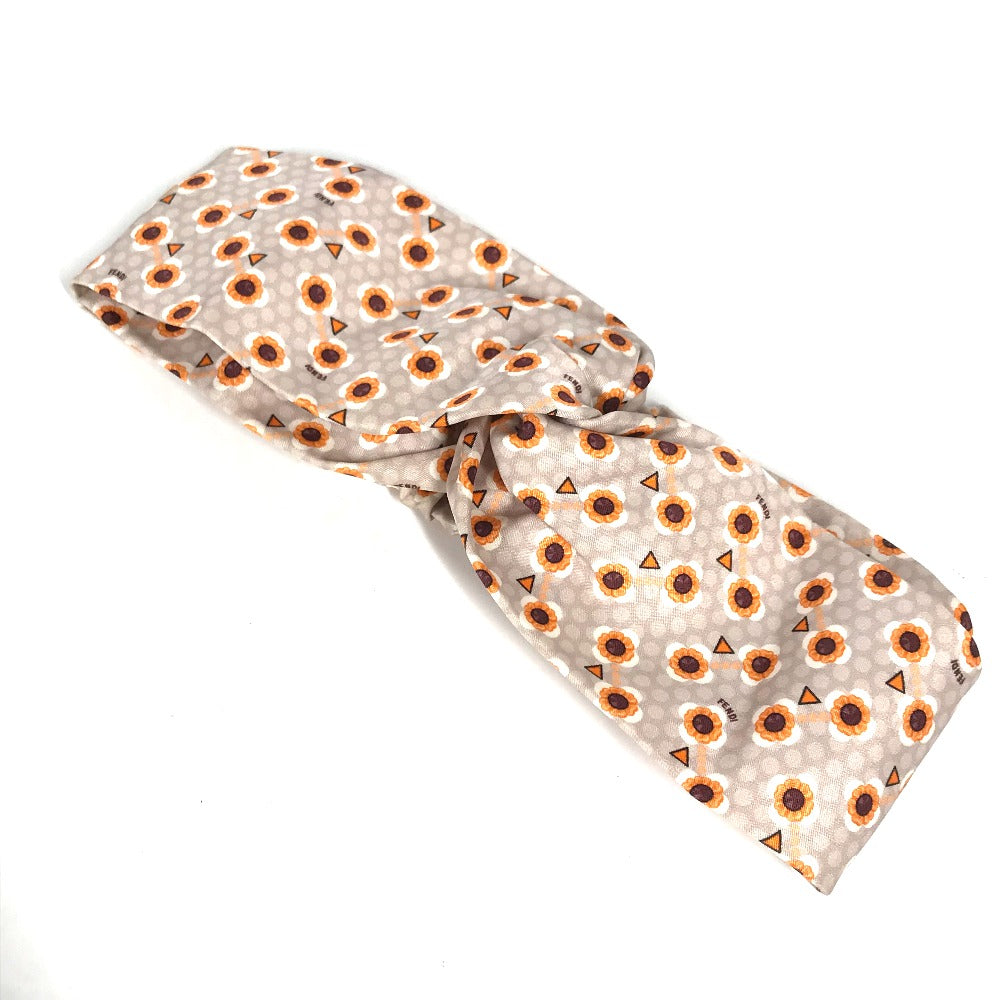 FENDI hair accessory FXT010 silk gray hair accessory Flower flower Women Used Authentic