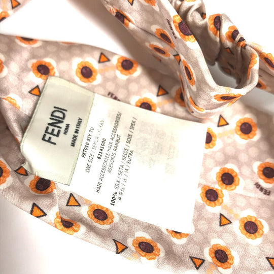 FENDI hair accessory FXT010 silk gray hair accessory Flower flower Women Used Authentic