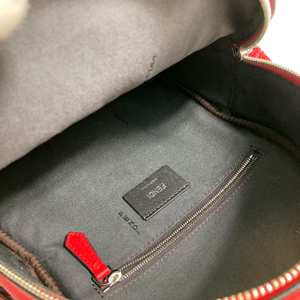 FENDI Backpack 8BZ038 leather Red Valentine limited color studs Mini backpack Women Used Authentic