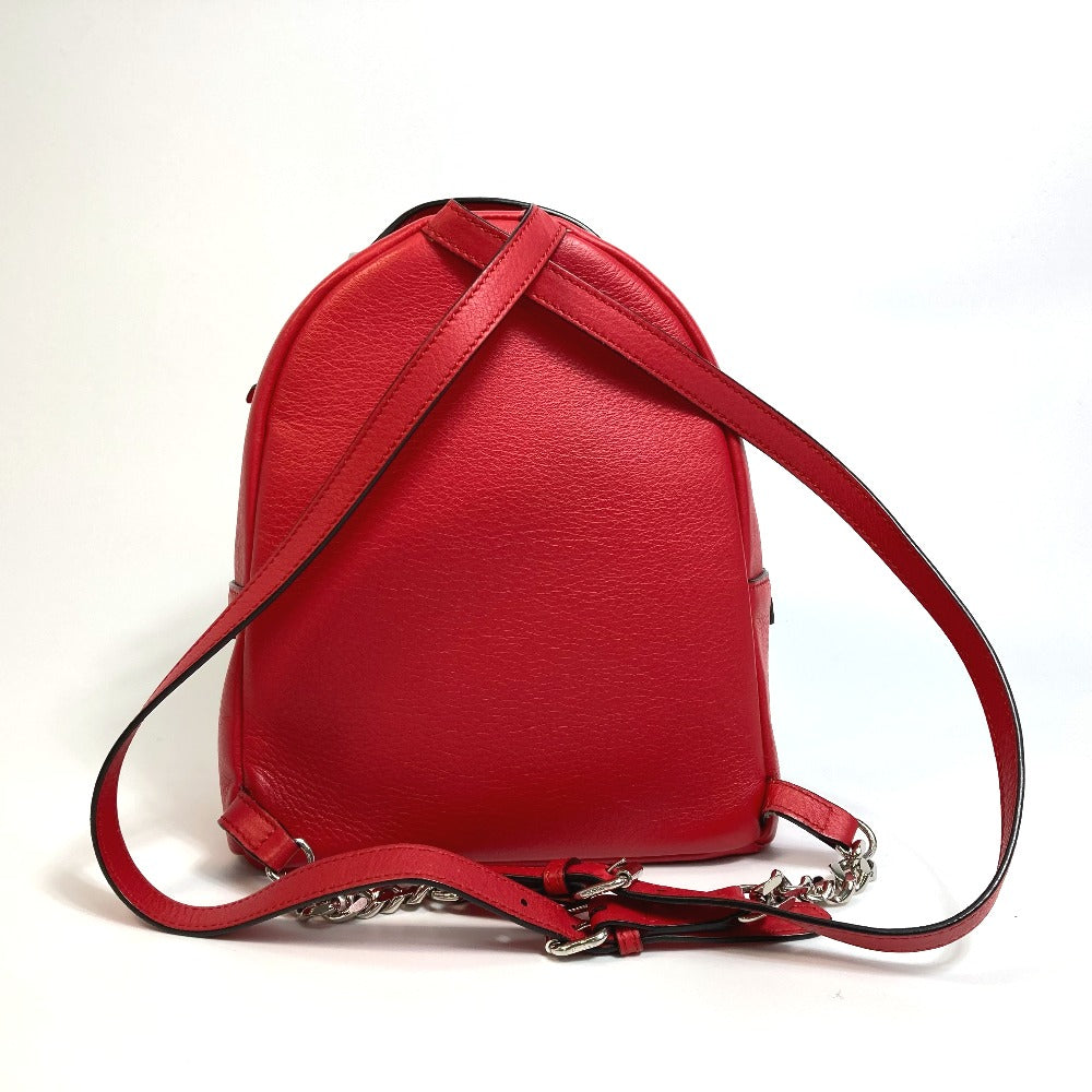 FENDI Backpack 8BZ038 leather Red Valentine limited color studs Mini backpack Women Used Authentic