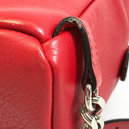 FENDI Backpack 8BZ038 leather Red Valentine limited color studs Mini backpack Women Used Authentic