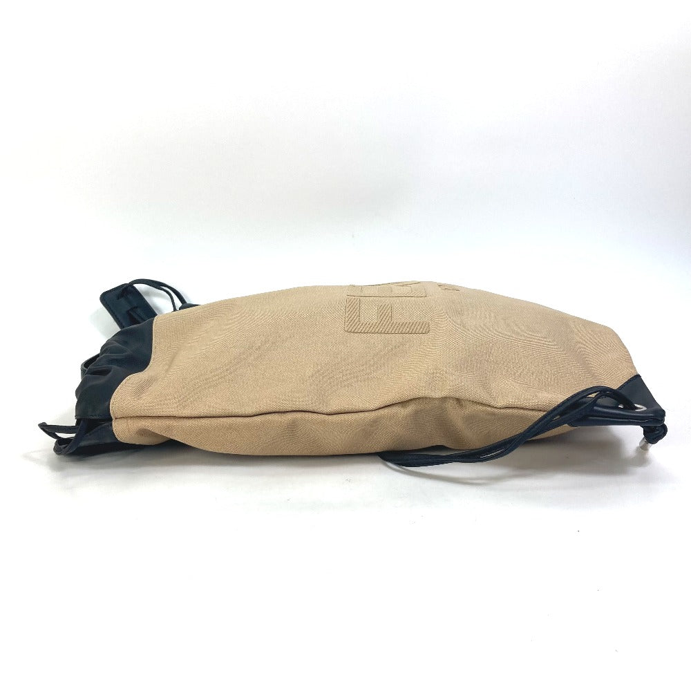 FENDI Backpack 7VZ057 Canvas / leather beige knapsack logo Women Used Authentic