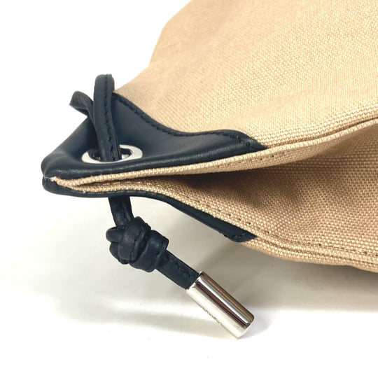 FENDI Backpack 7VZ057 Canvas / leather beige knapsack logo Women Used Authentic