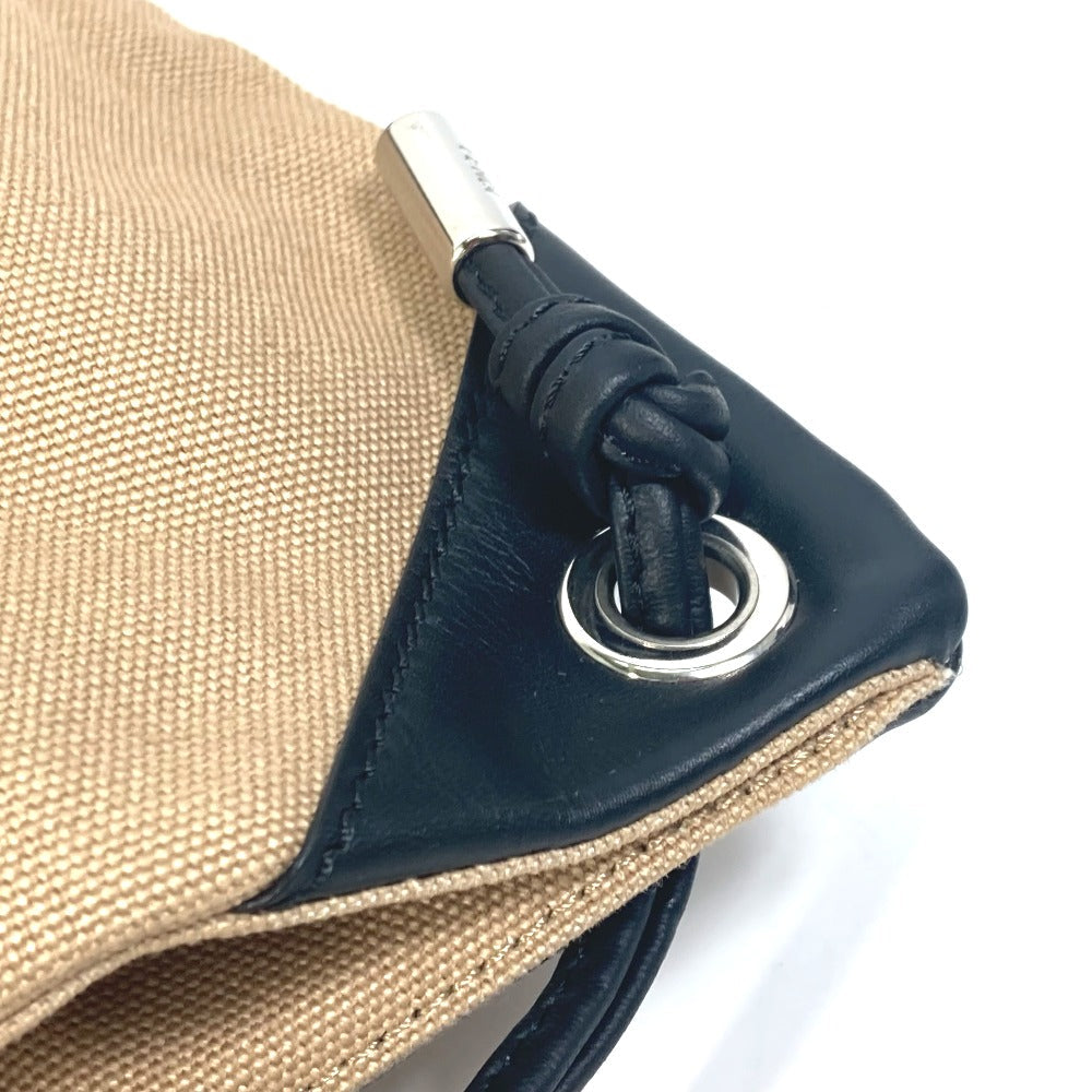 FENDI Backpack 7VZ057 Canvas / leather beige knapsack logo Women Used Authentic