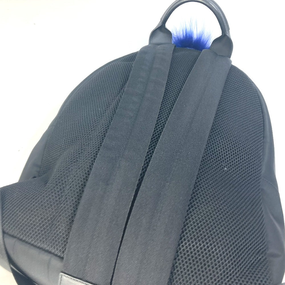 FENDI Backpack 7VZ016 Nylon black backpack bag Karl Lagerfeld Women Used Authentic